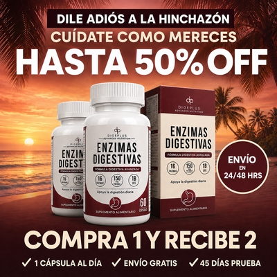 DigePlus® | Enzimas Digestivas para Hinchazón y Pesadez